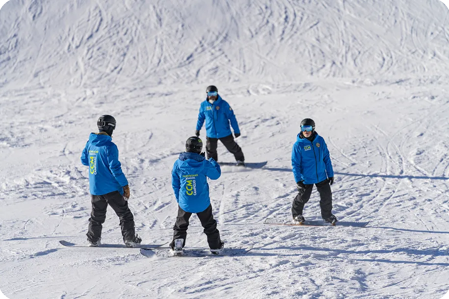 Campo carlo magno corsi collettivi snowboard